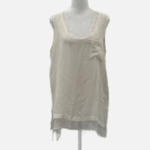 Gold Hawk 100% Silk Georgette Layered Tank Tunic in Ivory - Size Large